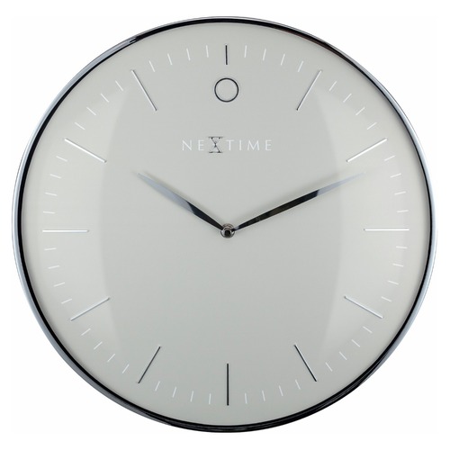 NeXtime Glamour 40cm Analogue Wall Clock Silver/Off White
