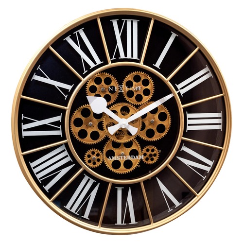 NeXtime William 50cm Wall Clock Round Analogue Black