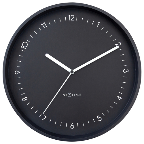 NeXtime Berlin Glass Analogue 30cm Wall Clock - Black