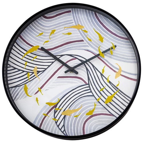 NeXtime Koi Plastic Analogue 30cm Wall Clock - Grey
