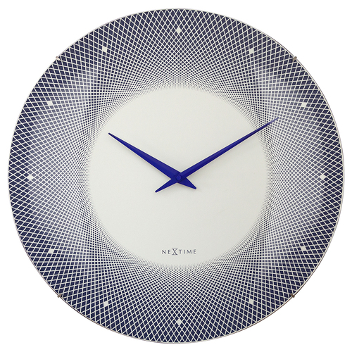 NeXtime Deep Glass Analogue 50cm Wall Clock - Blue