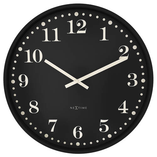 NeXtime Dickens Silent Large Wall Clock Black Dial 50x50x5cm Aluminium Case