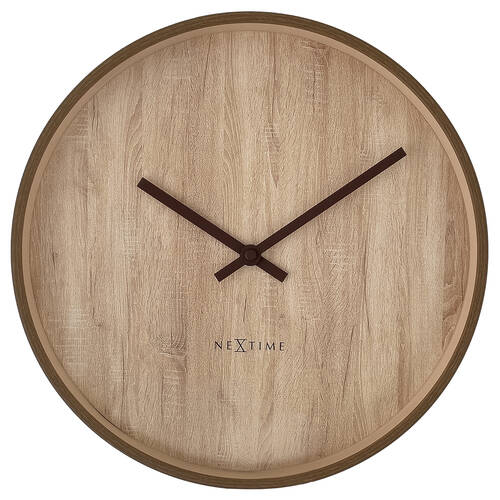 NeXtime Oslo Silent Wall Clock Light Brown Dial 30x30x4.4cm Aluminium Case