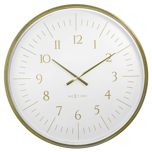 NeXtime Galaxy Large Wall Clock White 76.8x76.8x5.5cm Brushed Gold Case