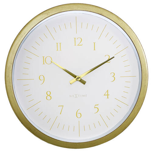 NeXtime Galaxy Wall Clock White Dial 40.2x40.2x4.3cm Brushed Gold Case