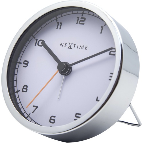NeXtime 9cm Company Metal Analogue Alarm Clock Office Decor White