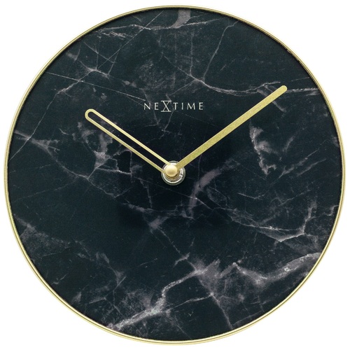NeXtime 20cm Marble Table Analogue Clock Black/Gold