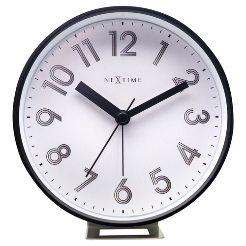 NeXtime Reflect 12.5x13cm Plastic Alarm Clock Analogue w/ Night Light White