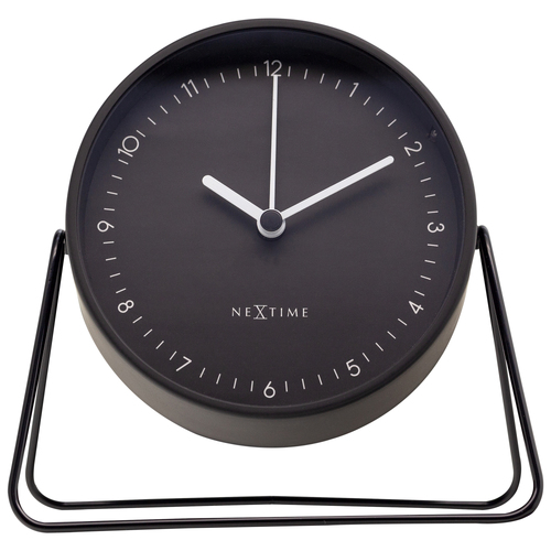 NeXtime Berlin 14x13cm Table Alarm Clock w/ Night Light - Black