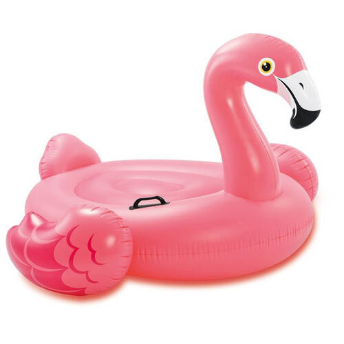 Intex 142cm Pink Flamingo Inflatable Ride-On Toy