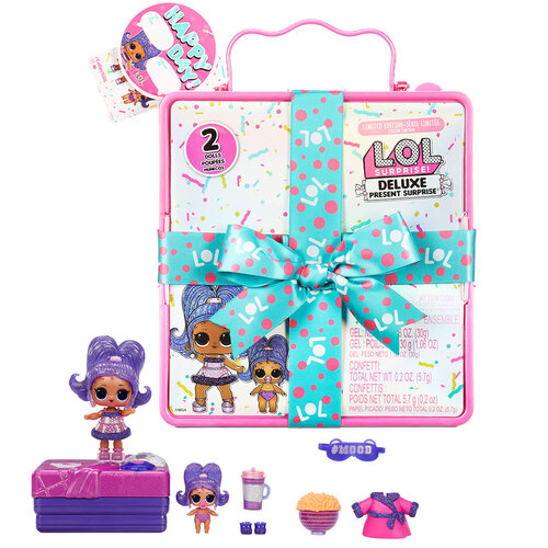 L.O.L Surprise Deluxe Present Surprise Assorted w/ Exclusive Doll & Lil Sister