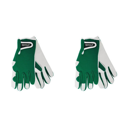 4pc Annabel Trends Sprout Goatskin Garden Gloves - Smokey pine