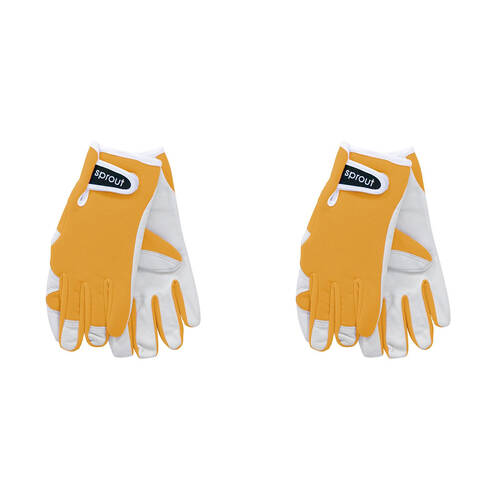 4pc Annabel Trends Sprout Goatskin Garden Soft Gloves - Mustard