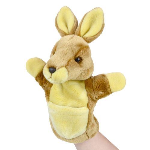 Lil Friends 26cm Kangaroo Animal Hand Puppet Kids Soft Toy - Brown