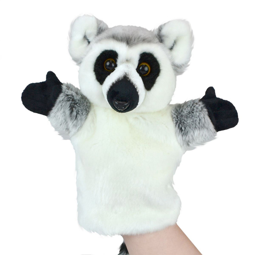 Lil Friends 26cm Lemur Animal Hand Puppet Kids Soft Toy - Grey