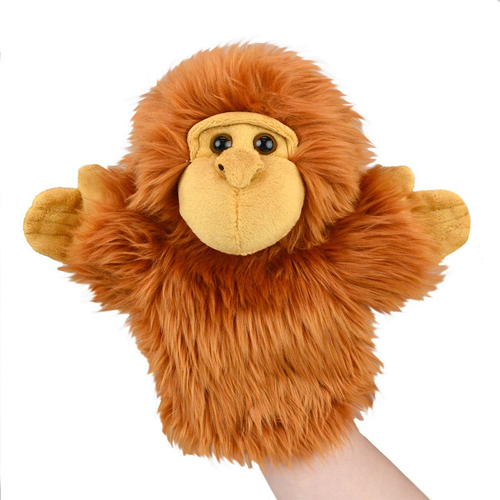 Lil Friends 26cm Orangutan Animal Hand Puppet Kids Soft Toy - Brown