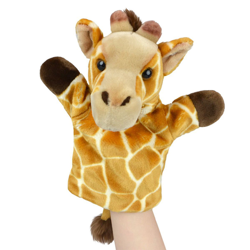Lil Friends 26cm Giraffe Animal Hand Puppet Kids Soft Toy - Brown