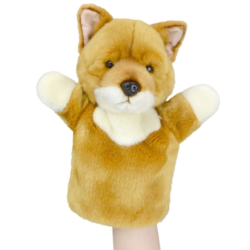 Lil Friends 26cm Dingo Animal Hand Puppet Kids Soft Toy - Brown