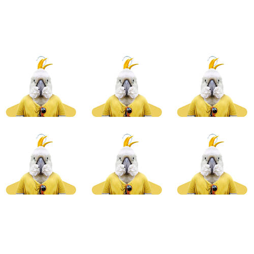 6PK Annabel Trends Zoo Portrait Coat Hanger/Hook - Cockatoo