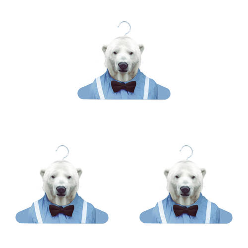 3PK Annabel Trends Zoo Portrait Coat Hanger/Hook - Polar Bear