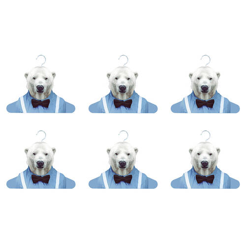 6PK Annabel Trends Zoo Portrait Coat Hanger/Hook - Polar Bear