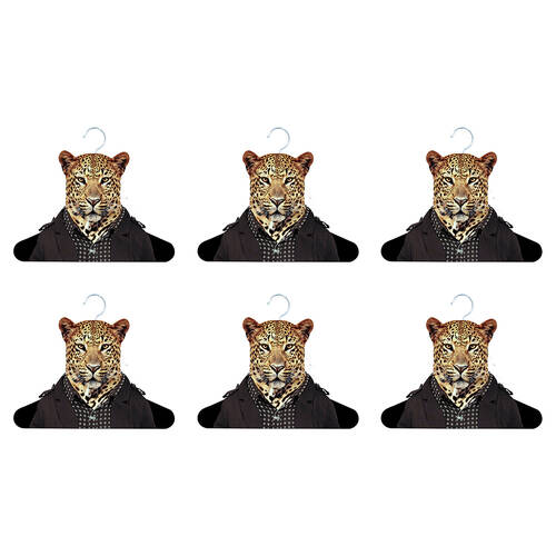 6PK Annabel Trends Zoo Portrait Coat Hanger/Hook - Leopard
