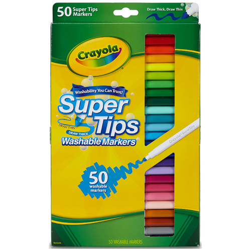 50pc Crayola Supertip Washable Markers Kids/Children Drawing Pens 3y+