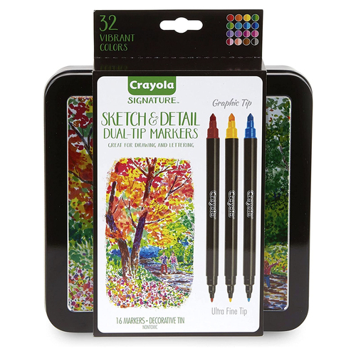 Crayola Kids/Childrens Creative Signature Sketch & Detail Markers 6y+