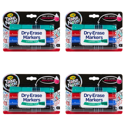 16pc Crayola Take Note! Quick-Dry White Board Markers Chisel Tip Pen