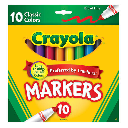10PK Crayola Classic Broadline Markers