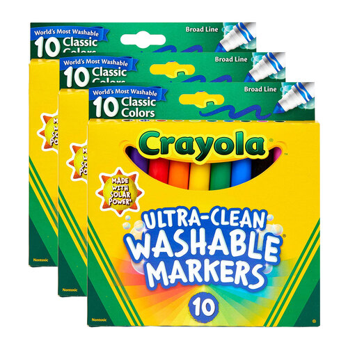 30pc Crayola Ultra Clean Classic Colours Washable Markers For Kids 4+