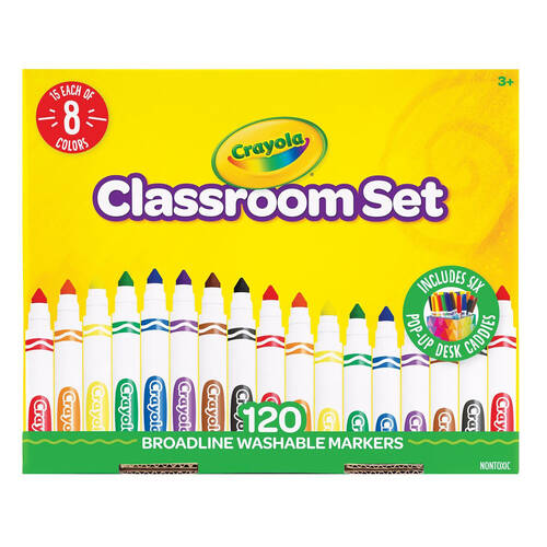 240pc Crayola Broadline Broad Tip Markers Classroom Set Kids 3y+
