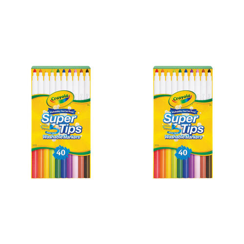 80pc Crayola Super Tips Washable Markers Colouring Set Kids 3y+