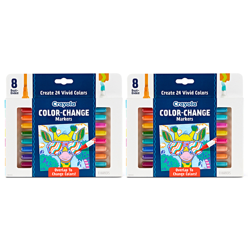 2x8pc Crayola Kids/Childrens Creative Color Change Markers 96m+