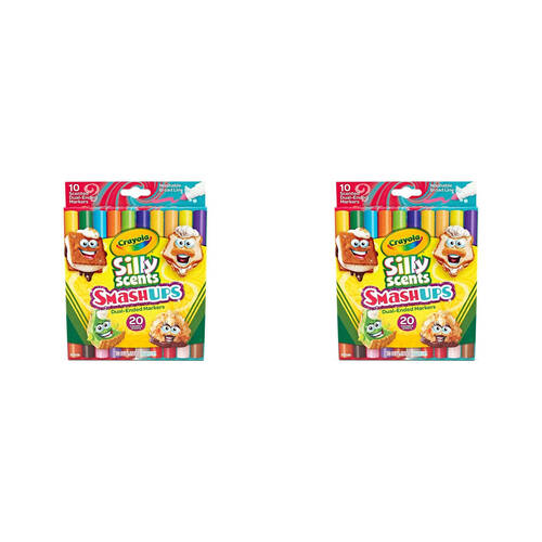 2x 10pc Crayola Silly Scents Smash Ups Dual Ended Markers Kids 3+