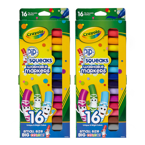 2x16pc Crayola Kids/Childrens Creative Pipsqueaks Markers 36m+