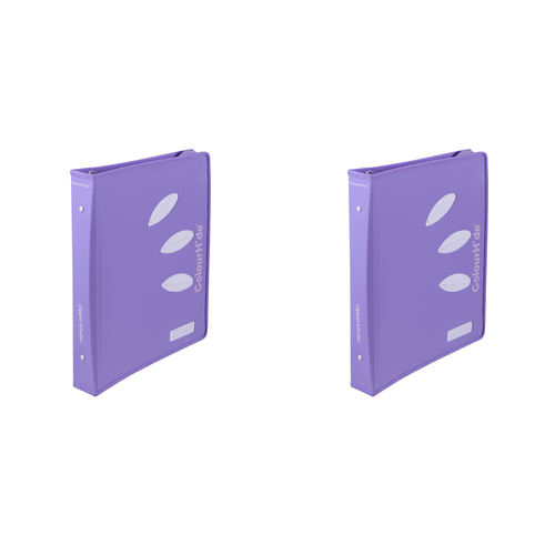 2PK Colourhide 48cm Zipper Binder File/Document Organiser Lavender