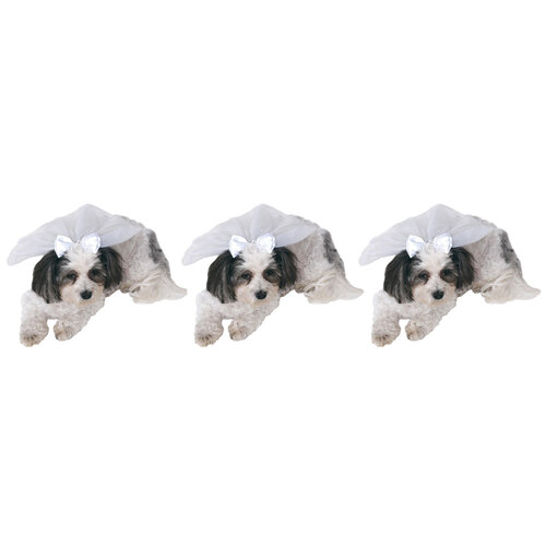 3PK Rubies Marriage/Wedding Veil for Pets Dog/Cat - Size S-M