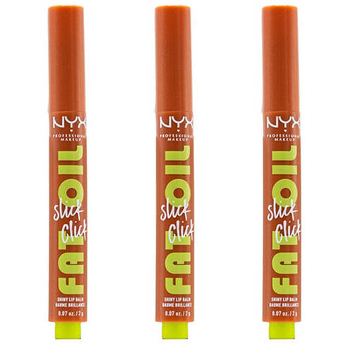 3PK NYX Pro Makeup Fat Oil Slick Click Lip Balm - 06 Hits Different