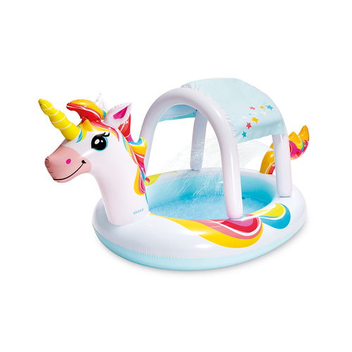 Intex 2.54x1.32m Unicorn Inflatable Spray Swimming Pool