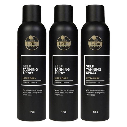 3PK Le Tan 175g Self Tanning Spray Ultra Dark Intense Colour