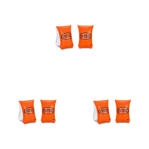 3PK Intex Large Deluxe Inflatable Kids/Childrens Arm Bands 6-12y+
