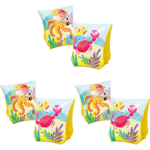 3PK Intex Tropical Buddies Inflatable Kids/Childrens Arm Bands 3-6y+