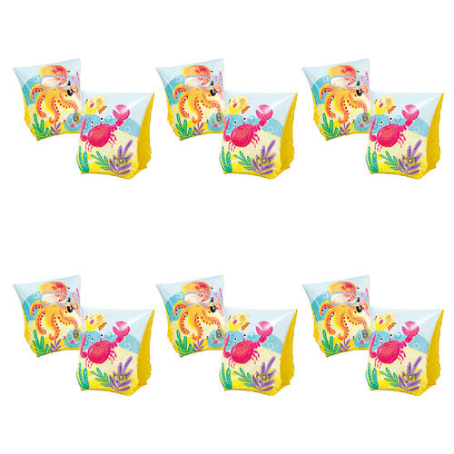 6PK Intex Tropical Buddies Inflatable Kids/Childrens Arm Bands 3-6y+
