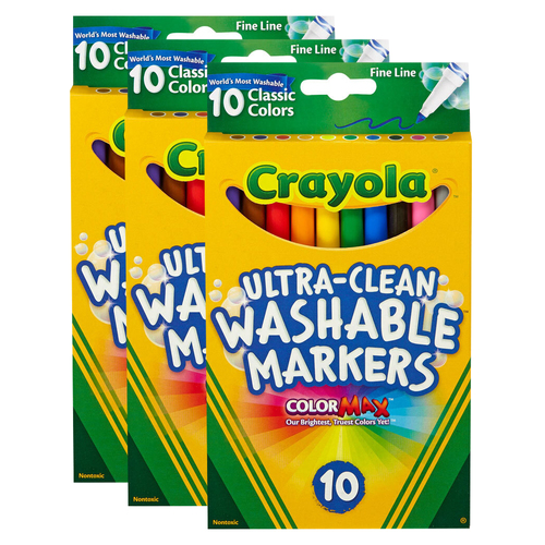 3 x 10pc Crayola Ultra-Clean Washable Markers