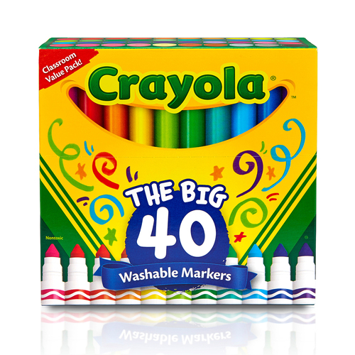 40pc Crayola The Big Washable Markers Kids 3y+