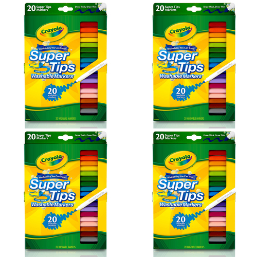 80pc Crayola Super Tips Washable Markers Kids 3y+