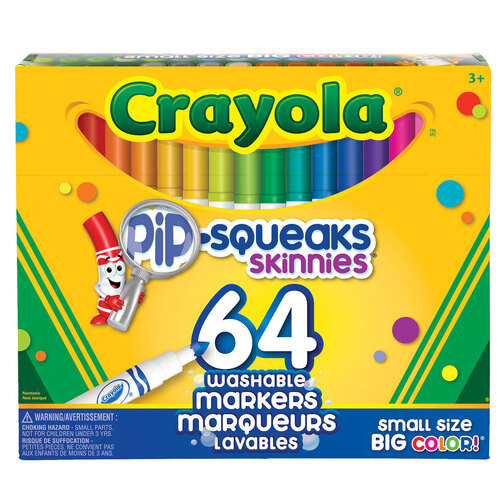 64pc Crayola Pip-Squeaks Skinnies Washable Markers 3+