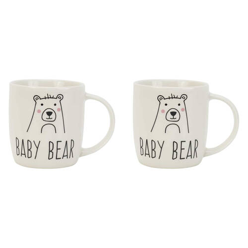 2PK Annabel Trends Drinking Coffee/Tea Mug Baby Bear 9x9cm - White