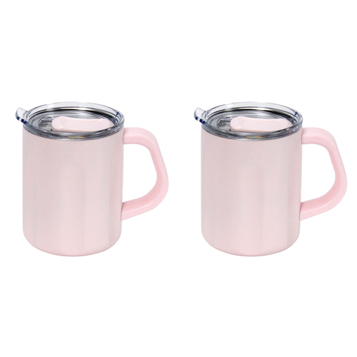 2PK Annabel Trends The Big Mug 470ml Double Walled Stainless Steel - Pink